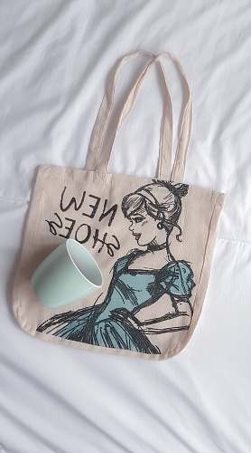 tote bag woman graphic white and green handbag bag